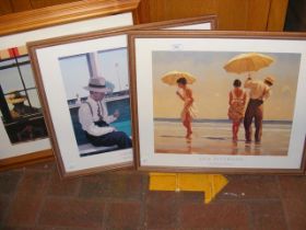 A trio of JACK VETTRIANO prints - framed and glaze