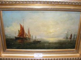 ADOLPHUS KNELL - oil painting of sailing vessels a