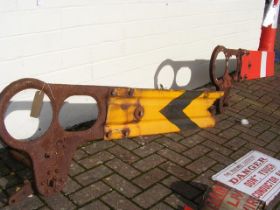 A 160cm long old enamel railway signal arm and one