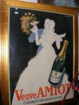 A large vintage advertising poster for 'Veuve Amio