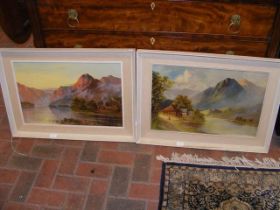 FRANCIS E JAMIESON - a pair of oil on canvas depic