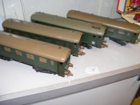 An old N gauge SNCF tin plate carriage, together w