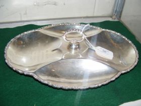 A Mexican silver hors d'oeuvres dish - 30cmx 22cm