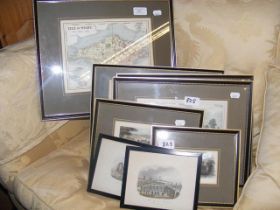 A quantity of antique engravings - some coloured