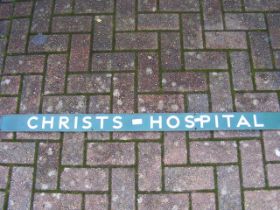 An old 'Christs Hospital' enamel sign - 120cm x 8c