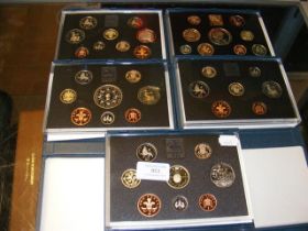 Five commemorative coin sets 1991, 1992, 1993, 199