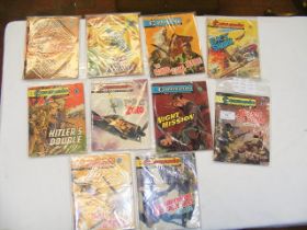 Ten early 1 shilling Commando comics