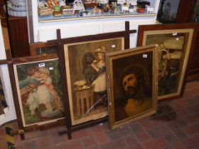 Vintage Pears prints and a picture of Jesus Christ