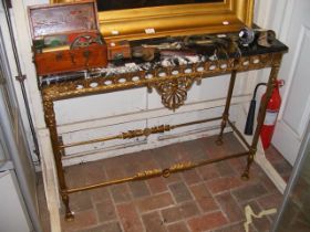 A modern marble topped and gilt console table - 10