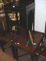 A pair of reproduction mahogany occasional tables,