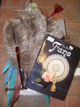 Various collectable fans - Ostrich and other, toge