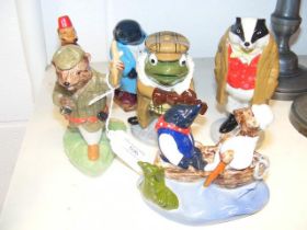 A collection of six Wade 'Wind in the Willows' figurines