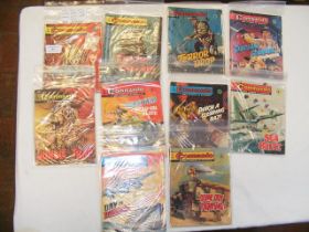 Ten early 1 shilling Commando comics