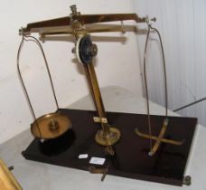 A set of antique laboratory scales - 42cms high