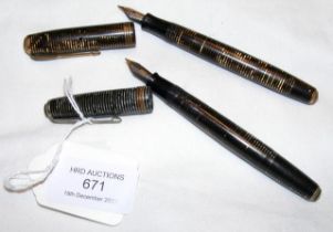 Two Parker vacumatic fountain pens