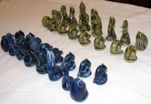 A Bonchurch Pottery chess set