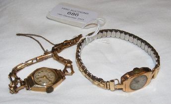 A vintage ladies 9ct wrist watch and one other