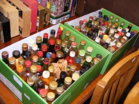 A selection of miniature bottles of alcohol