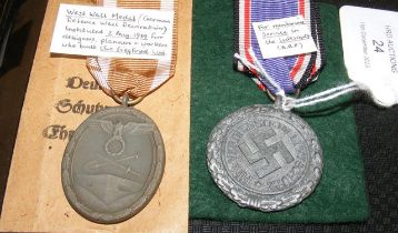 German West Wall medal - together with a Meritorio