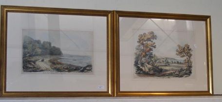 Two pictures of Isle of Wight scenes in gilt frame