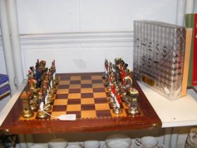 An Italian solid metal chess set of Napoleonic figures (board not included)