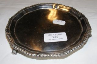 A small silver waiters tray - 16cm diameter