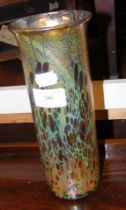 A 23cm high iridescent Isle of Wight glass vase