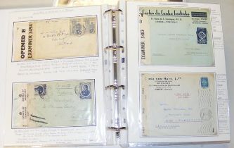 Four albums of WWII civil mail, including British Colonies
