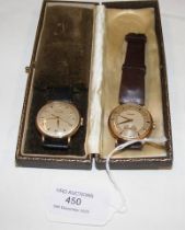 A 9ct gents vintage Rotary wrist watch with separa