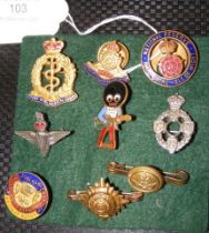 Nine assorted military and other lapel badges and