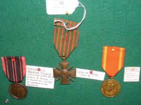 Two French war medals - together with a Polish Sec
