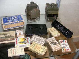 A military shielded traffic lantern and a ditto bicycle