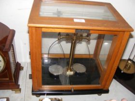 A vintage set of cased laboratory scales by Griffi