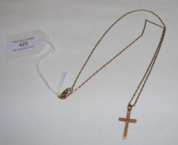 A 9ct gold cross and chain