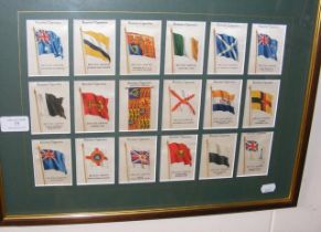 A framed set of 18 Kensitas Cigarettes silks - 'Fl