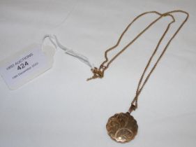 A 9ct gold locket and chain