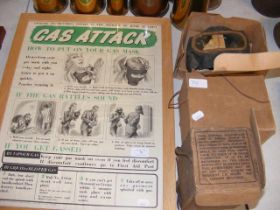 A framed and glazed 'Gas Attack' poster, together
