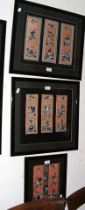 Antique Chinese embroidered sleeves - framed and g