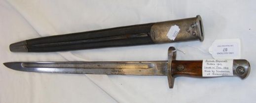 A 1907 British pattern bayonet by Sanderson of Bir