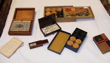 Various collectable games including miniature domi