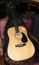 A Squire by Fender six string acoustic guitar mode