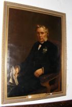 A 19th century oil on canvas portrait of 'Alderman