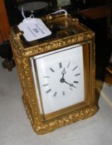 A decorative French carriage clock - the enamel di
