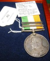 King's South Africa medal with 1901 and 1902 clasp