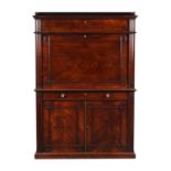 ATT. GILLOWS OF LANCASTER. A REGENCY FIGURED MAHOGANY ESCRITOIRE