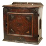 A LATE 17TH CENTURY DATED INLAID OAK FOOD CUPBOARD