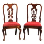 A PAIR OF EARLY 18TH CENTURY WALNUT SIDE CHAIRS