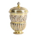 AN 18TH/19TH CENTURY CONTINENTAL SILVER GILT CUP AND COVER