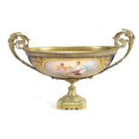 A 19TH CENTURY VIENNA STYLE ORMOLU MOUNTED CENTREPIECE