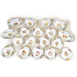 A FINE EARLY 19TH CENTURY SPODE 18 PIECE BOTANICAL DESSERT SERVICE